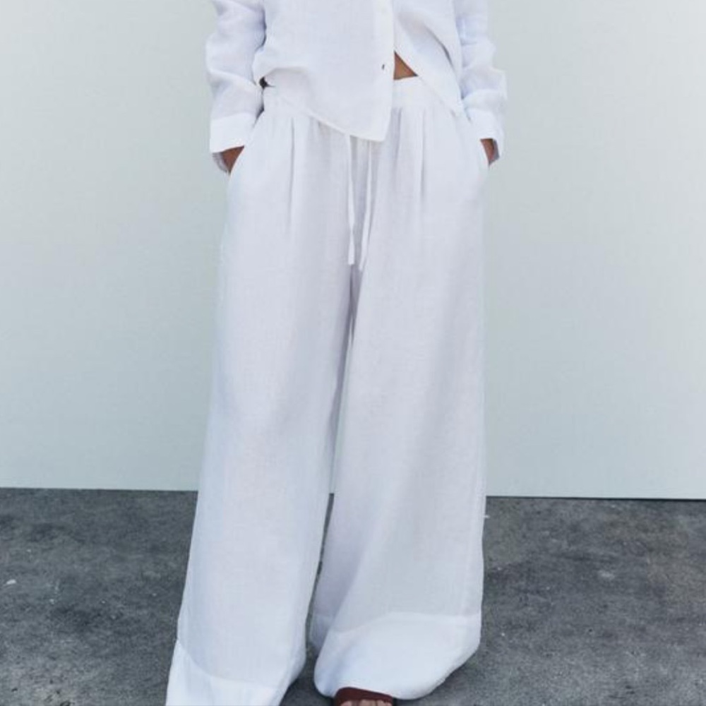 100% linen Palazzo pants Zw collection